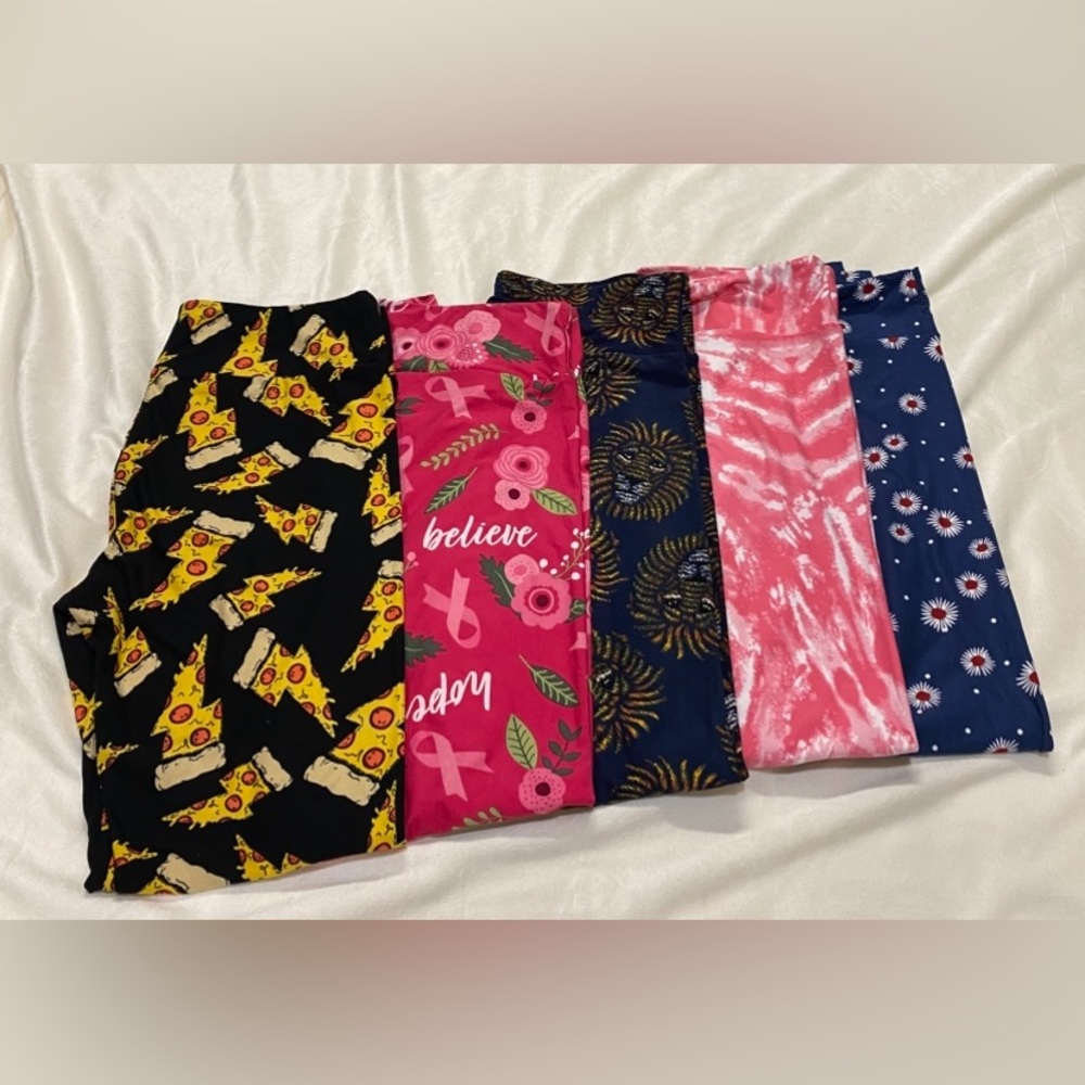 LuLaRoe Women's Leggings Lot - 5 Pairs in Size TC 12-18